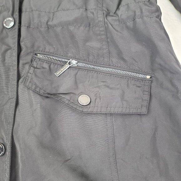 Michael Kors Women's Black Anorak Hooded Rain Parka Jacket Size Small - Picture 4 of 11